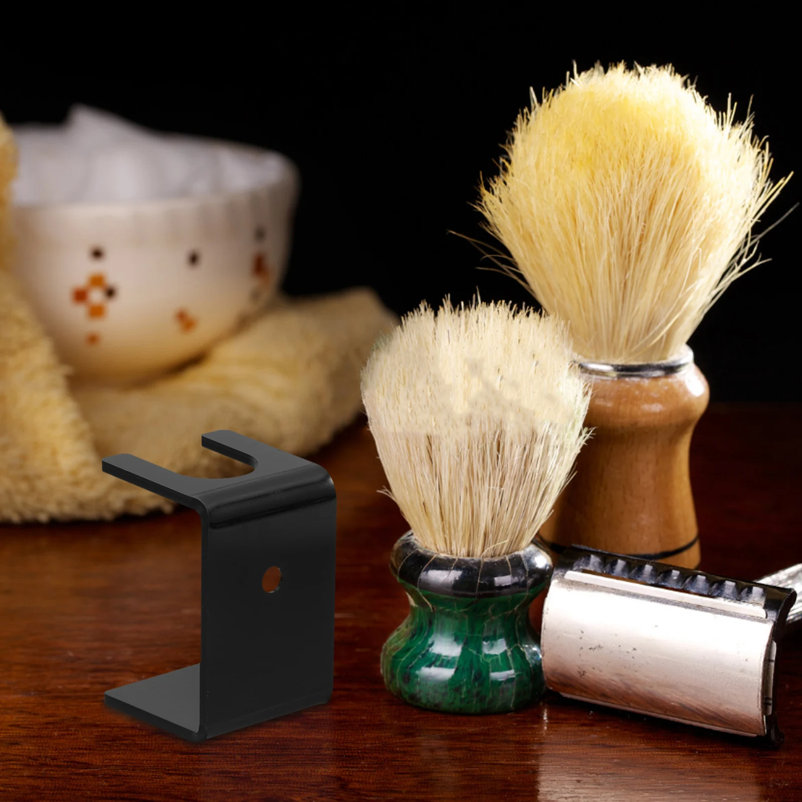 

Stylish Shaving Brush Durable Razor Holder Bathroom Grooming Organizer Space Saving Smooth Edge Shaver Stand Beard Brush Rack