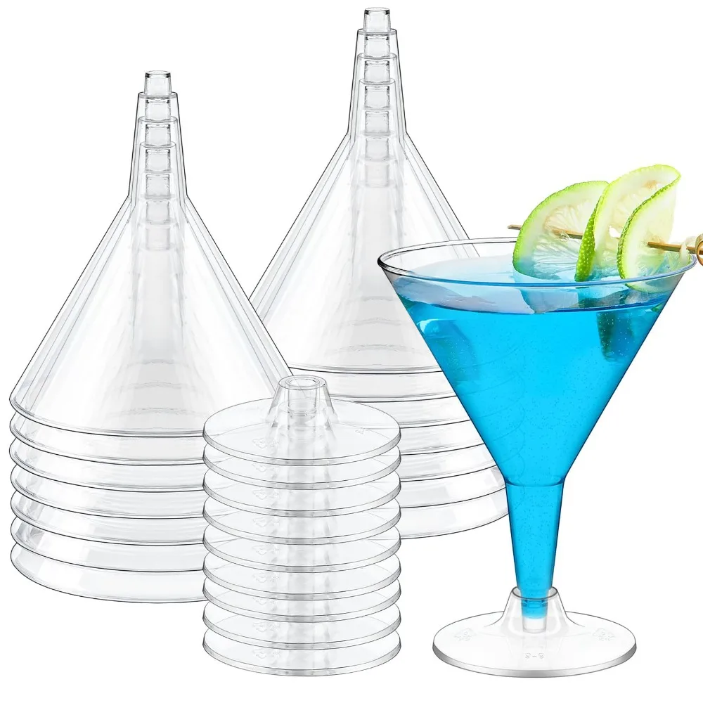 

25PCS 6OZ Plastic Disposable Plastic Cocktail Glasses Highball Wine Champagne Tasting Cups Dessert Party Tableware and Supplies