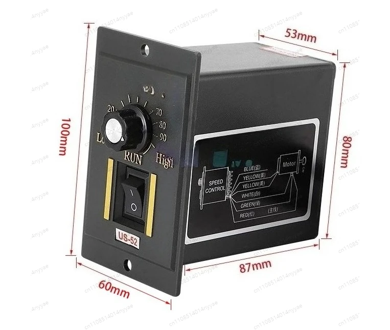 Motor Speed Controller US-52 Variable Speed Single Phase 220V AC Universal Motor Speed Controller Forward and Reverse 6-250W