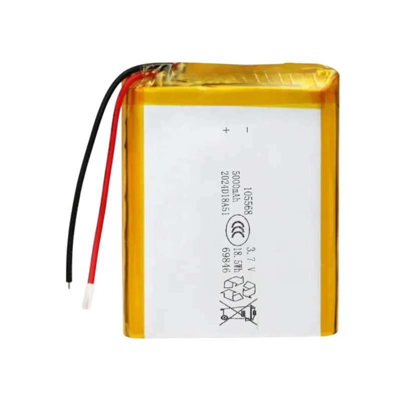 105568 3.7V 5000mAh High Capacity Rechargeable Li-ion Polymer Battery for DIY Projects, LED Lamps, Power Banks, Smart Devic