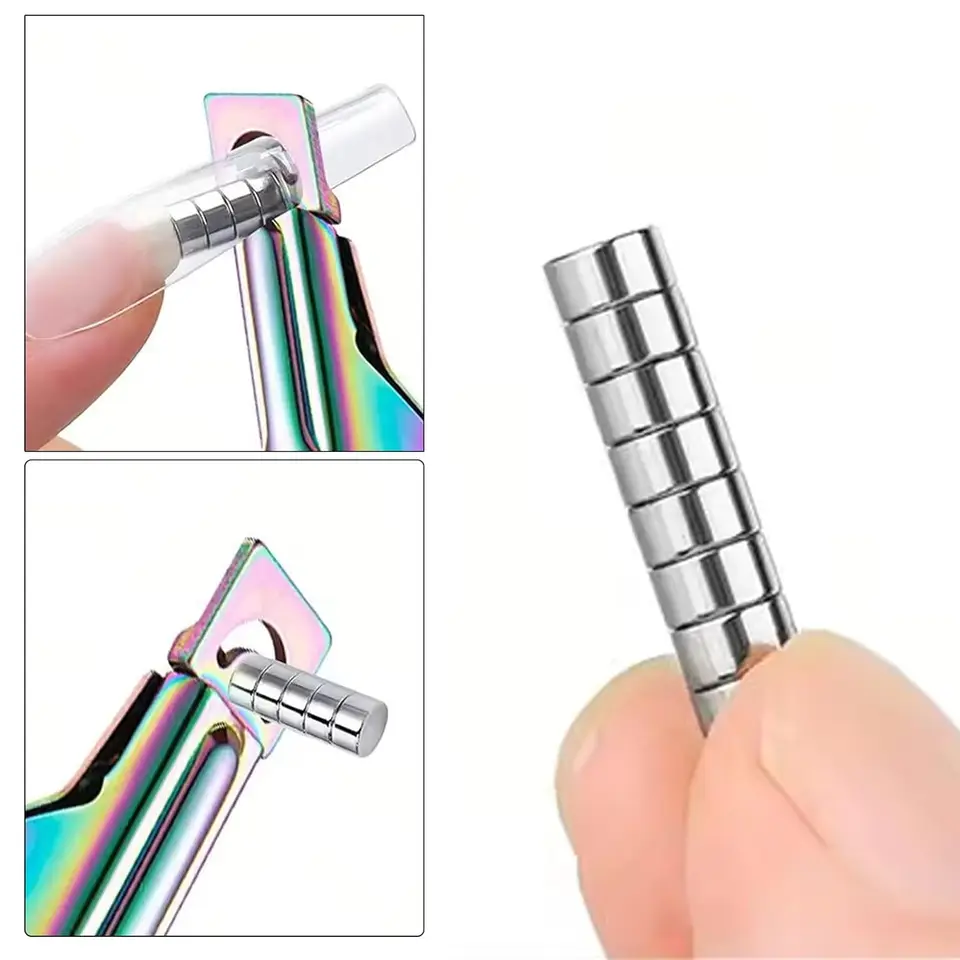 10/50 imanes pequeños para uñas, cortador de puntas falsas, imán de ojo de gato, herramienta de manicura profesional, tablero magnético 4