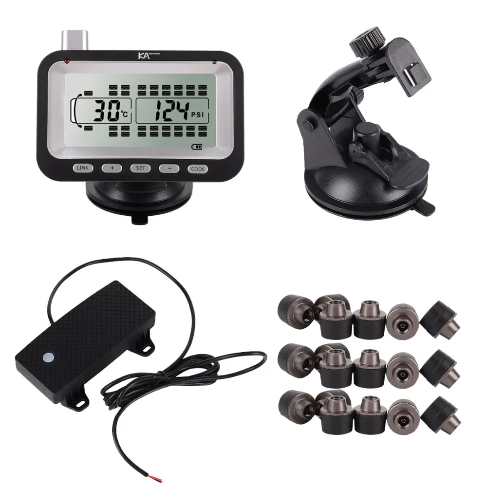 18 Sensors Tpms All Time Display Pick Up Tire Pressure And Tire Temperature Monitoring System