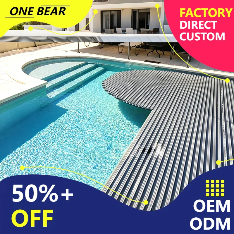 Any Size Custom Outdoor Smart Pool Rolling Cover Solar Auxiliary Drive Heat Stop Moisture Barrier Garden Pool Durable Warm Lid