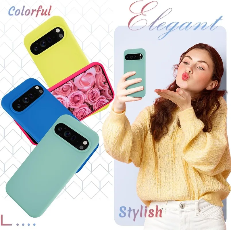 Funda de silicona líquida a la moda para Google Pixel 9 Pro XL, 8A, 7A, 6A, 5A, funda de TPU suave con sensación de piel para Google 6, 7, 8, 9 Pro,