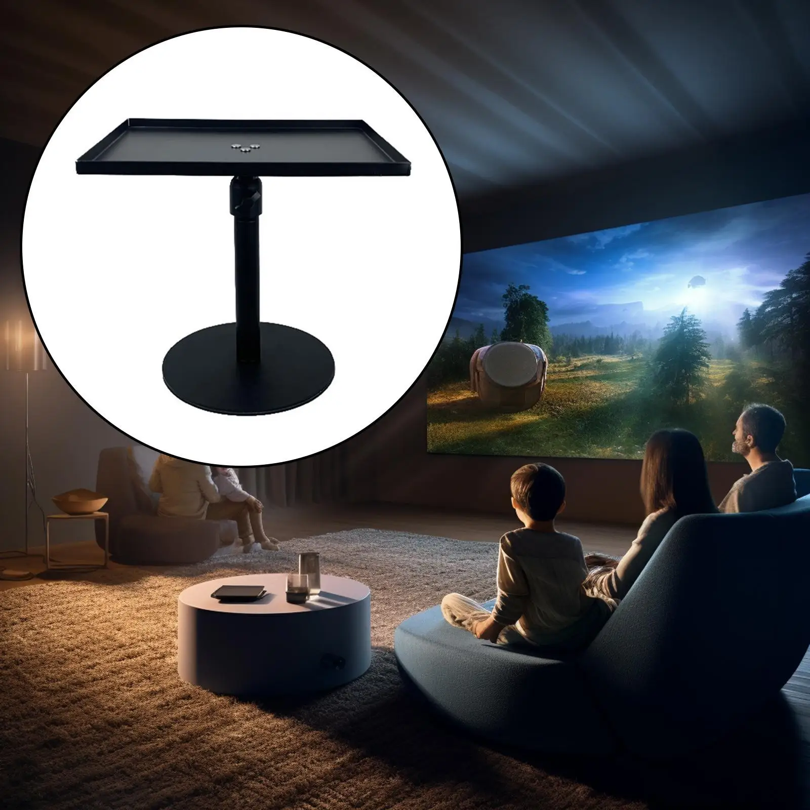 

Projector Stand with Tray Practical Easy Installation Nonslip Lightweight Portable for Stage Studio Desk Business Home Travel