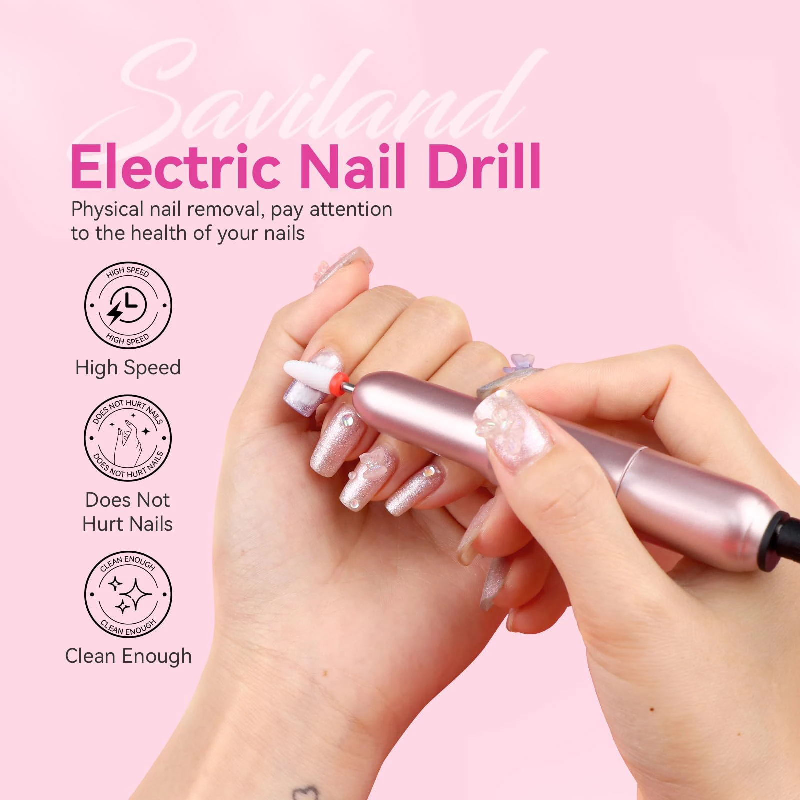 Professional Multi-function Handheld Electric Nail Drill Portable Rechargeable Nail Removal Tool for Salon
