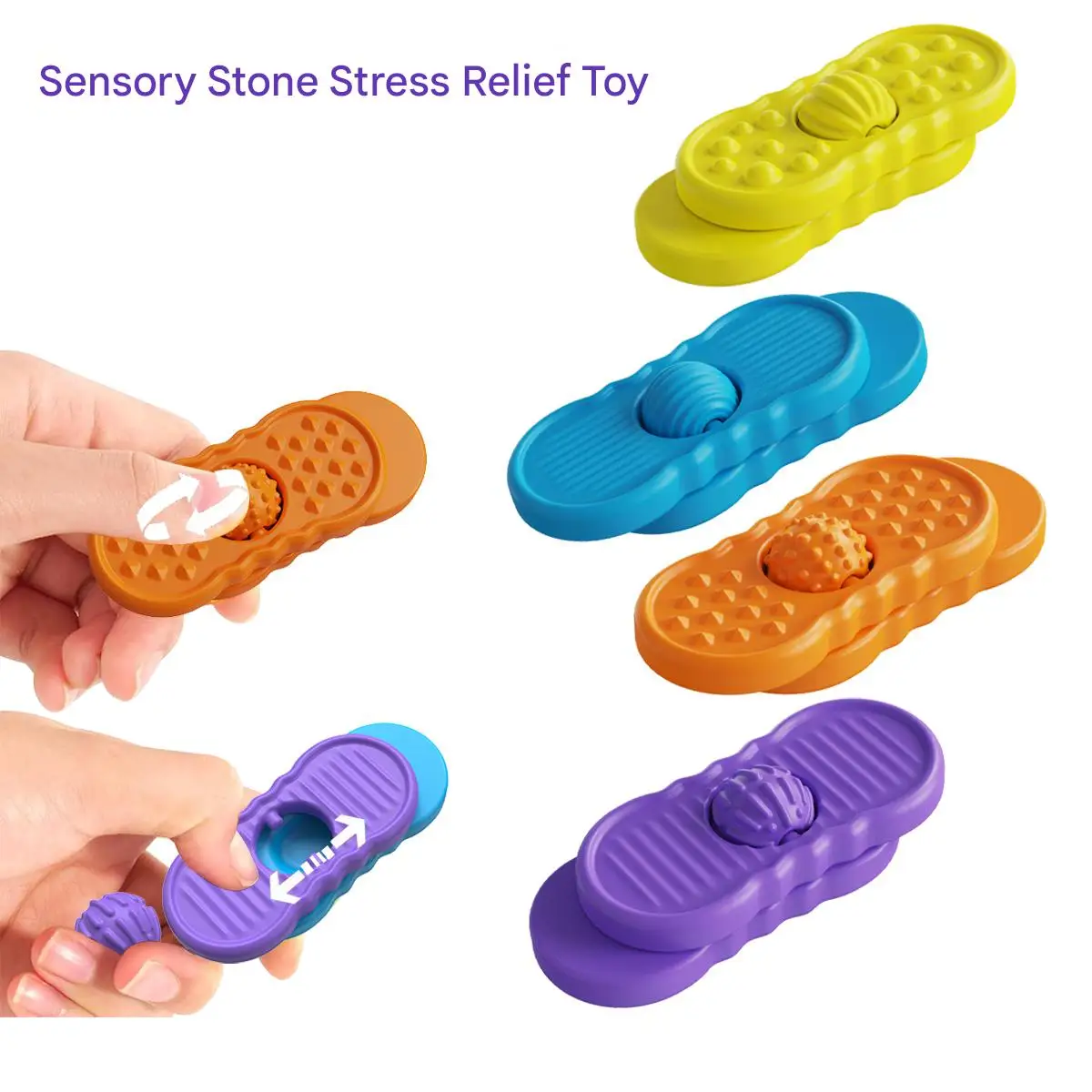 Fidget Toys Rolling Ball Sensory Stone Textured Worry Stones for Autism Calming Silicone Sensory Autism Toys for Anxiety Relief