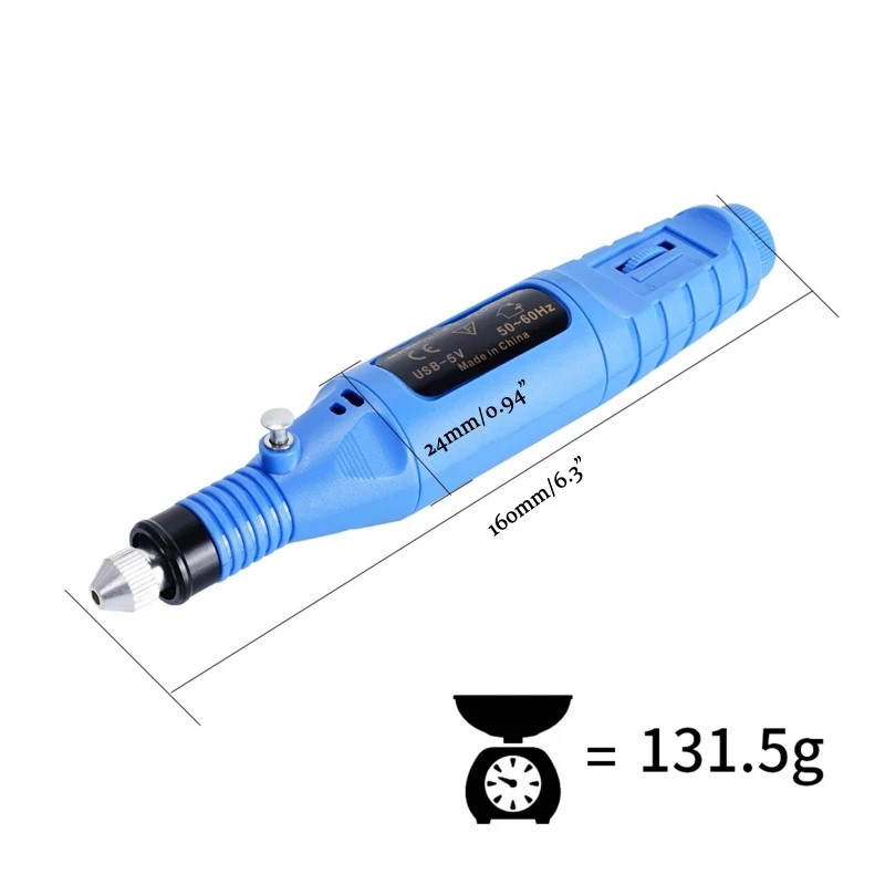 USB Sander with 6 Sanding Heads 3000-20000 4 ating Speed Electric Drill Pen for 3D Printing Polishing Cleaning