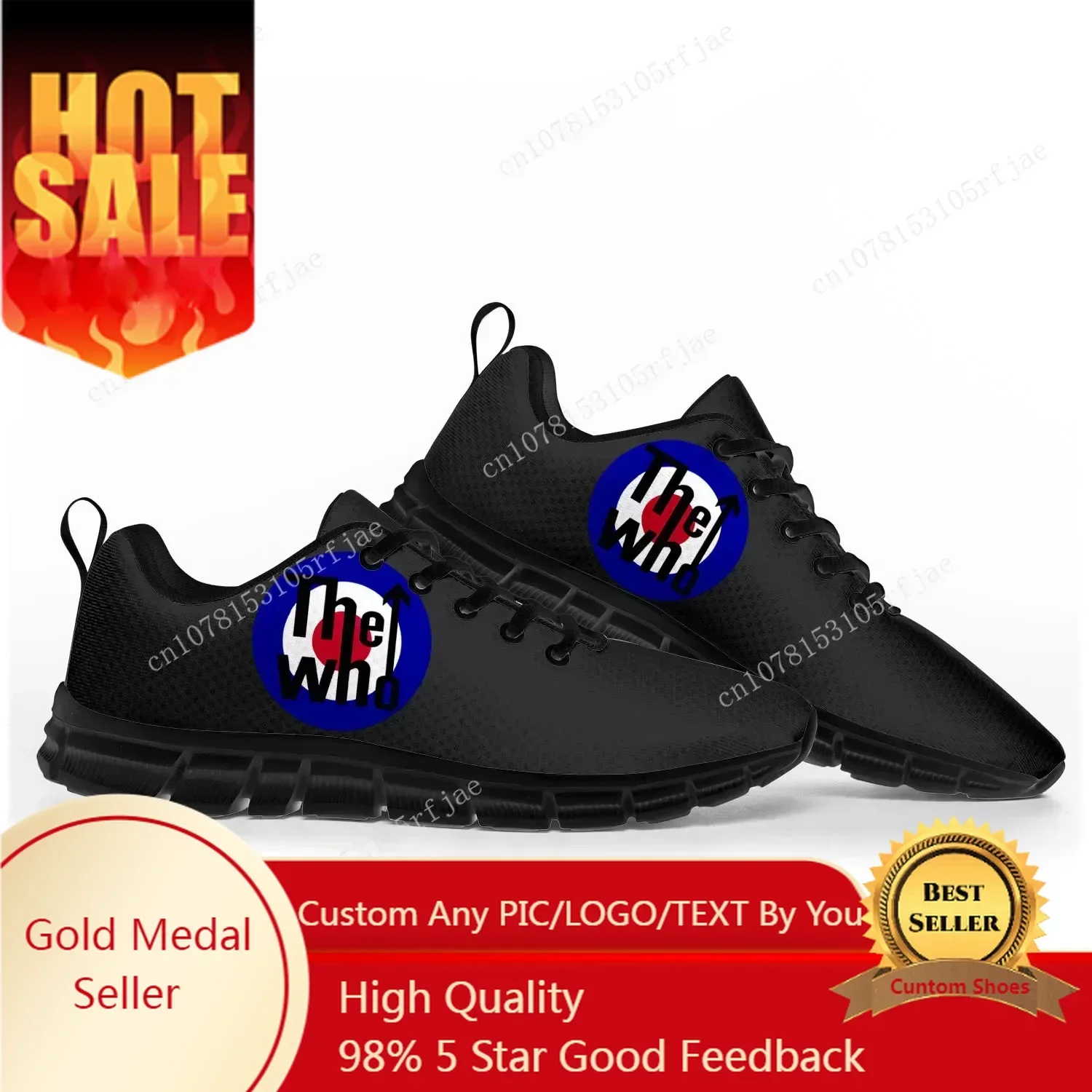 The Who Pop Rock Band Sports Shoes Mens Womens  Sneakers Casual Custom Couple Shoes Black