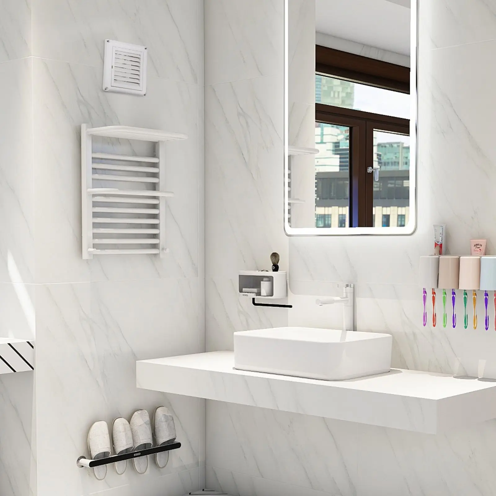 Coperture per sfiato Filtro bianco a maglia fine Filtro chiudibile per registro con foro a parete per aria condizionata per la casa