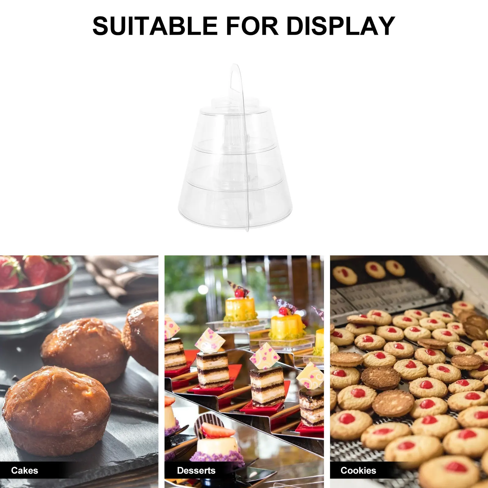 

1Set Macaron Display Stand Transparent Multi-Tier Dessert Tower Reusable Cake Stand Party Table Display Tiered Biscuits Rack