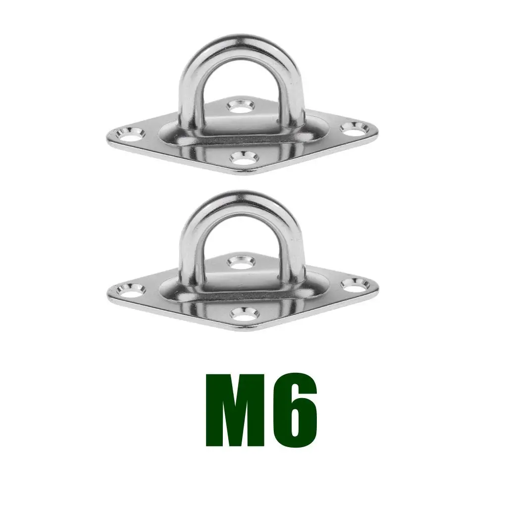 2-6pack Stainless Steel Pad Eye Diamond M6