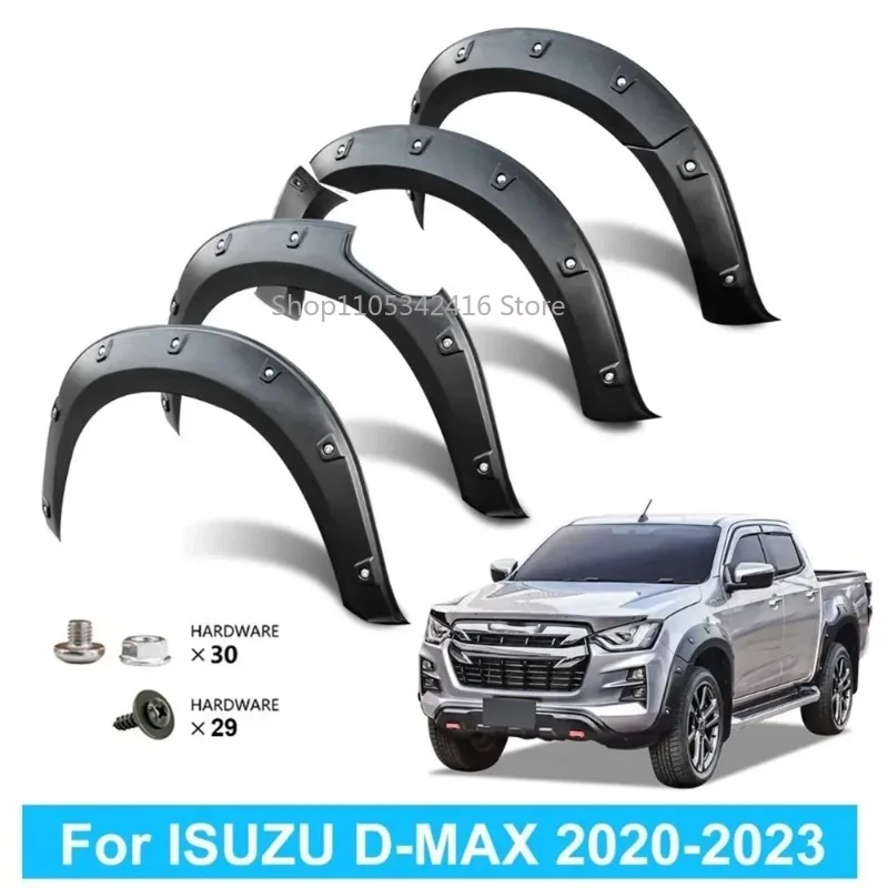 4x4 Fender Flares Wheel Arch Extension For Isuzu D-max 2021-2023 Double Cabin Mudguard Car Exterior Accessories