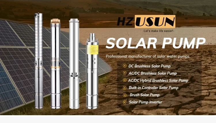 HZUSUN DC-Solarpumpe, Solar-Tauchpumpe mit hohem Durchfluss für Bewässerungssystem, 1,5 PS, Solar-Wasserpumpen-Sets mit flachem Brunnen – Detail 1