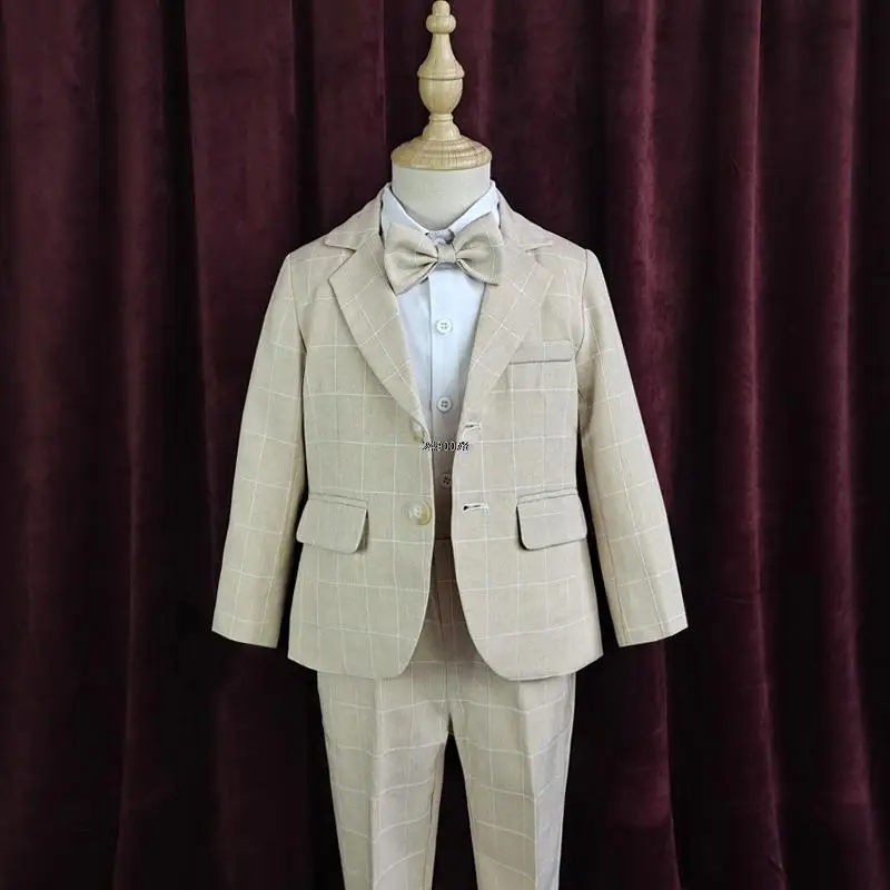 

Детское Формальное свадебное платье для фотографирования, цветочный костюм для мальчиков на день рождения, детский костюм для выступления, празднования, вечеринки, пианино, шоу