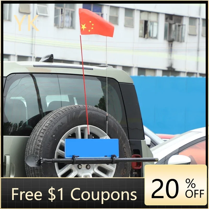 

For Land Rover Defender 90 110 130 2004-24 Car Rear Spare Tire Mount Flagpole Holder Ordnance Shovel Deposit Holder Accessories