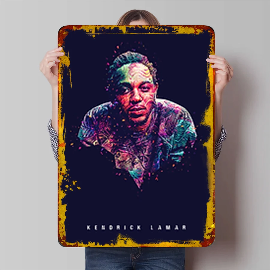 Kendrick Lamar Custom Metal Wall Art Rapper Music Star Portrait Decor for Home Office Room Decoration
