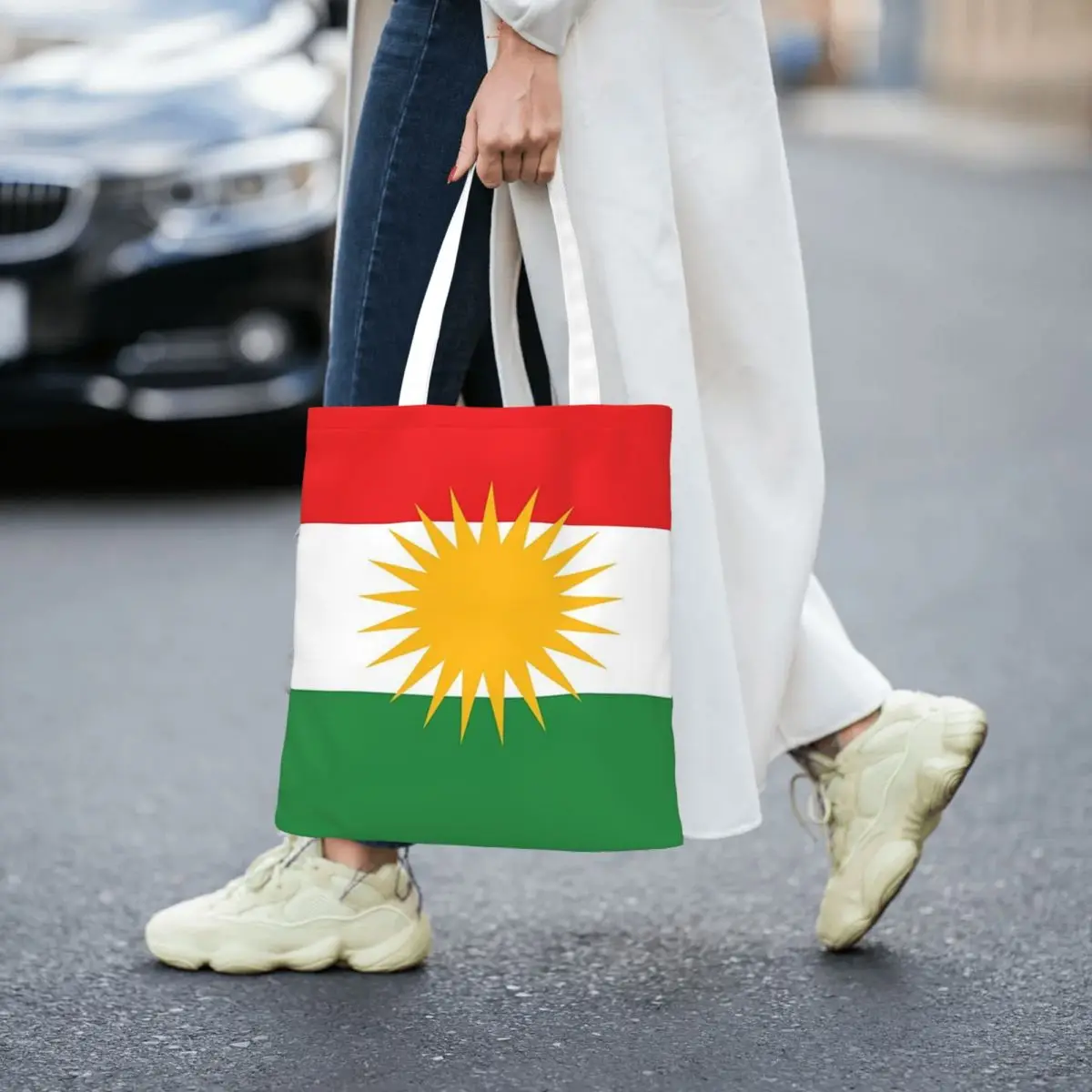 Koerdistan Koerdische Vlag Boodschappentassen Meisjes Canvas De Tote Bag Opvouwbare Dames Schouder Tote Reishandtas