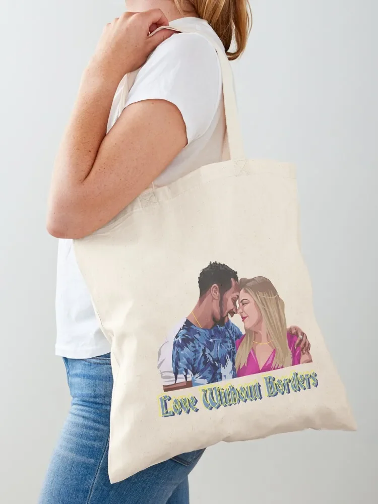 

Love Without Borders Tote Bag tote bag screen Women's shopper bag sac pour femme Portable shopping