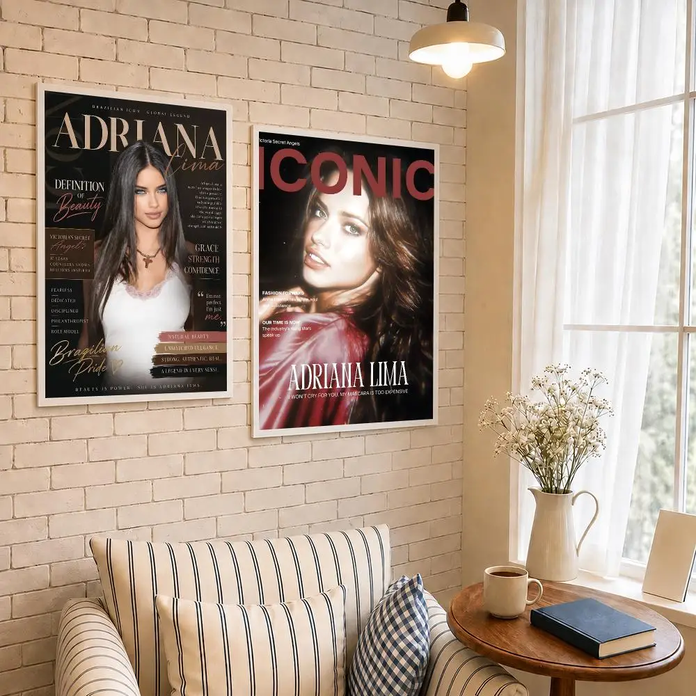 Model A-Adriana Lima Poster PP Self-Adhesive Waterproof Wall Decor for Bedroom,Living Room,Dorm,Bar Aesthetic Decor Gift