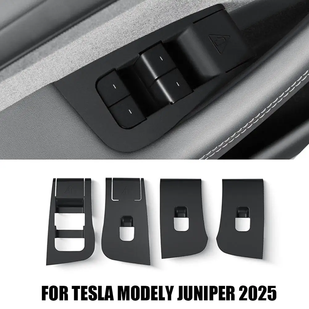 

For Tesla Model Y JUNIPER Car Window Control Panel Button Decor Sticker Silicone Glass Lifting Button Frame Protective Sticker