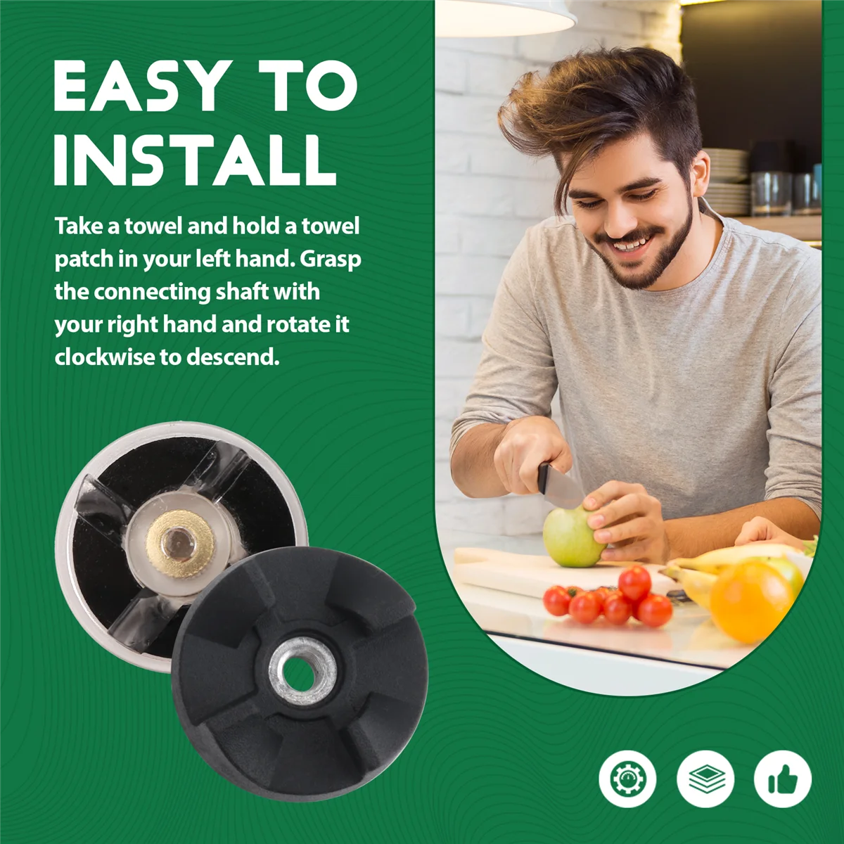 M17K 4 Plastic Gear Base + 2 Rubber Gear for Magic 250W Blender Replacement Spare Parts