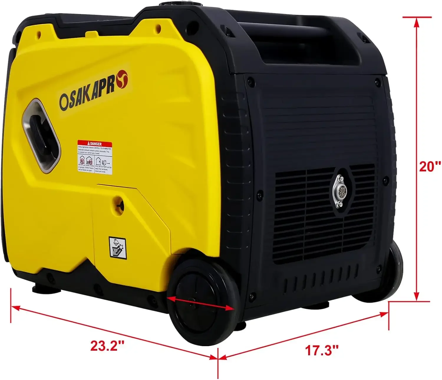 Super Quiet Inverter Generator 4500w Portable Generator Electric Start, Foldable Handle with Wheel