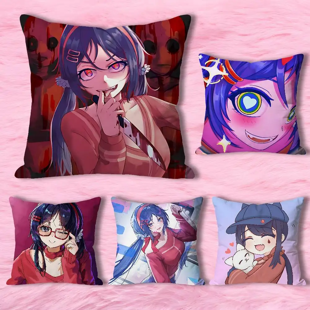 M-MiSide Cute Girl M-Mita Pillow Case Modern Home Decorative Cozy Plush Pillowcase For Living Room Bedroom Sofa