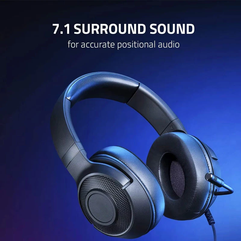 سماعة ألعاب Kraken V3 X خفيفة الوزن مع إضاءة RGB 7.1 صوت محيطي للكمبيوتر الشخصي ووحدة التحكم غمر الصوت المحسن #4