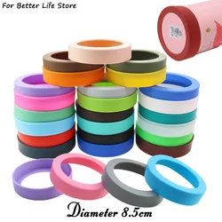 1Pc Diameter 8.5cm 17.5G 28 Colour Soft Silicone Cup Bottom Cover Wear Resistant Ring Sleeve Sheath Anti Slip Good Toughness