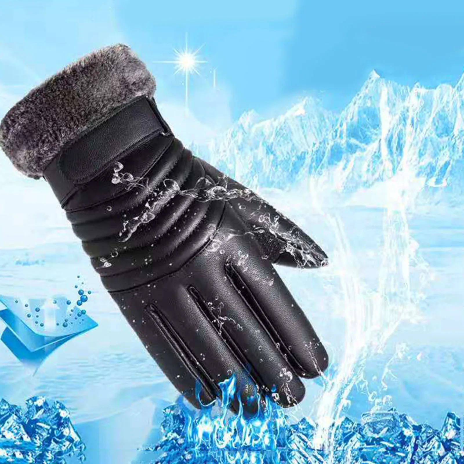 Männer Winter reit handschuhe h warme wind-und kälte feste Ski leder handschuhe im Freien