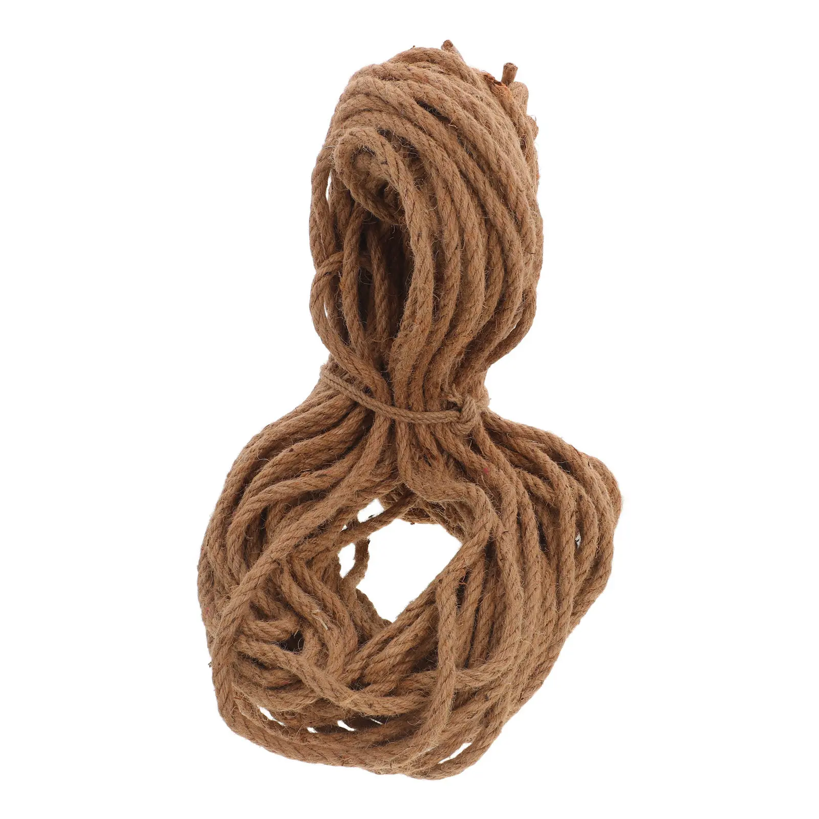 Heavy Duty Jute Lasso Rope 4 Strand Twisted Natural Cord Cowboy Roping Rope for Crafts Plants Railings Farm Outdoor