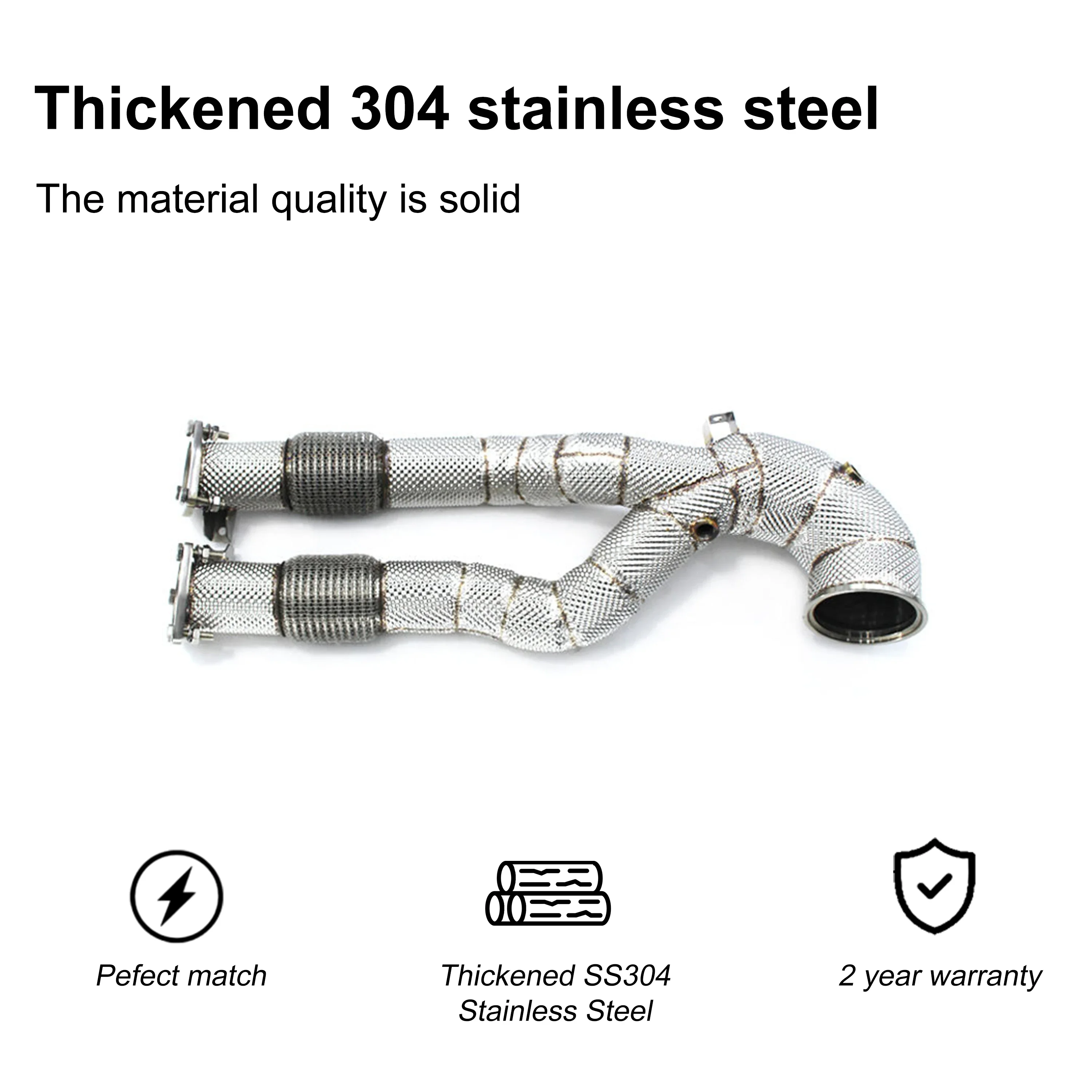 ACE Downpipe for Audi RS3 RSQ3 TTRS 2.5T Free Flow three Ternary Catalytic Header with Heat Shield SUS304 Lossless Installation