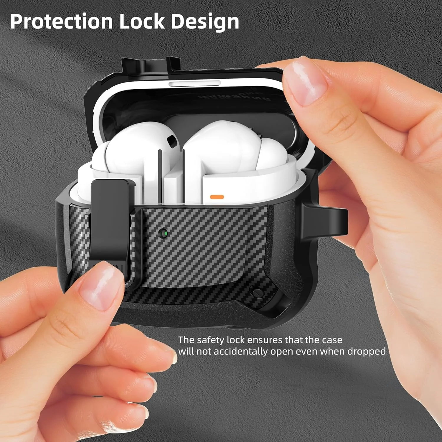 Lock For Samsung Galaxy Buds 3 Pro (2024) Capa Carbon Fiber Military Shockproof Protective Cases for Samsung Galaxy Buds 3 Cover