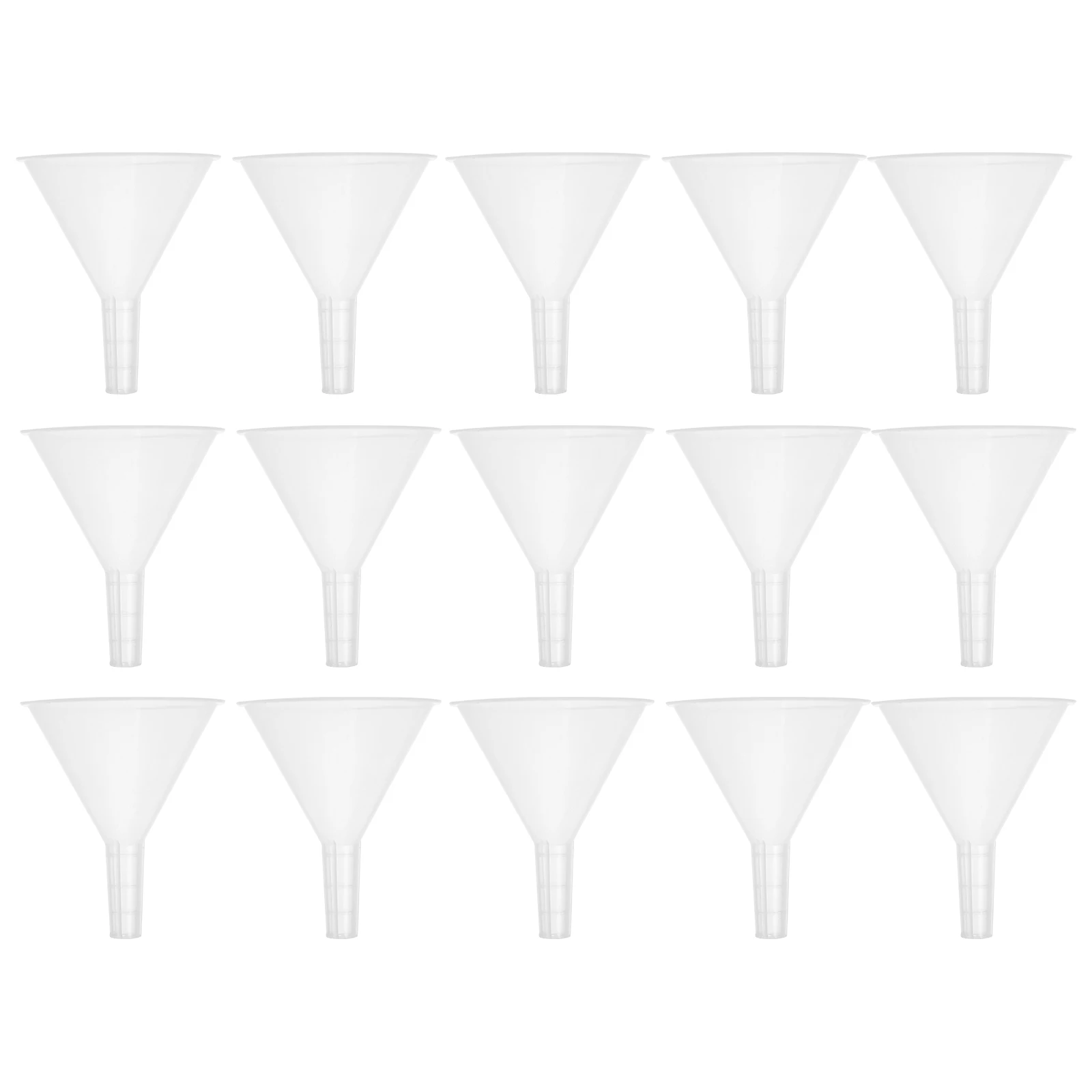 

15pcs Plastic Funnel Clear Powder Laboratory Short Rod Funnels Liquids Bottles Filling Experiment Tools Filter