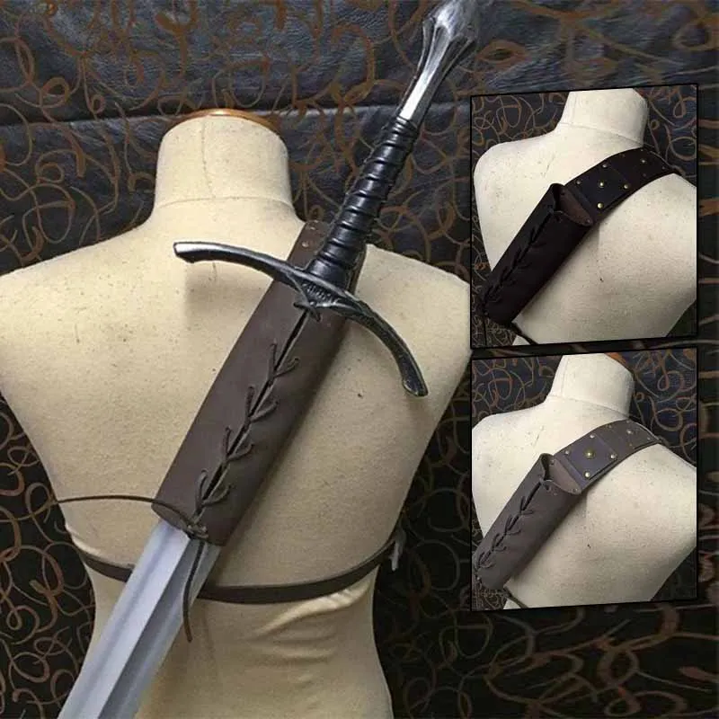 

Medieval Retro Scabbard Sword Sheath Shoulder Back Sheath Frog Holder Costume Rapier Leather Holster Scabbard Cosplay Costume