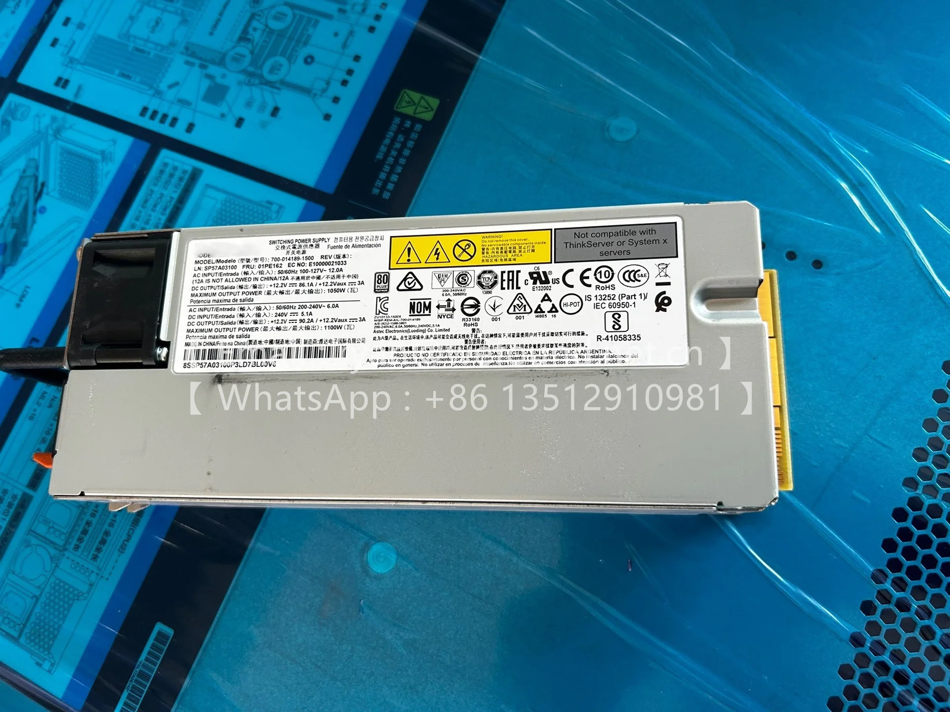 

FOR Lenovo SR550 SR590 SR650 SR860 SR570 SERVER POWER SUPPLY, 1100W 700-014189-1500 FSF056