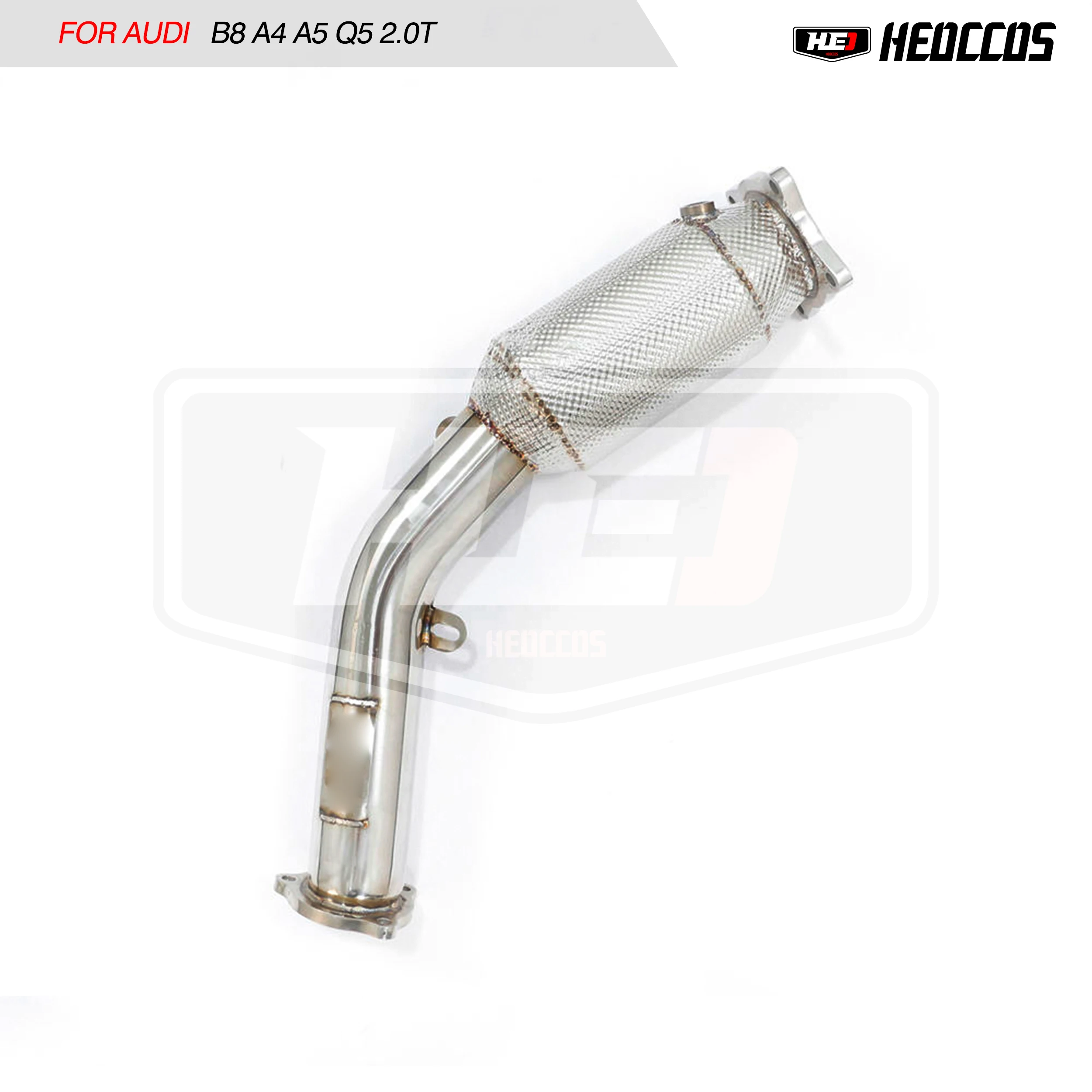 Factory Customized Exhaust Downpipe For Audi A4/A5/B8/B8.5 304 Stainless Steel Straight/Catted Pipe Header Pipe Test Pipe