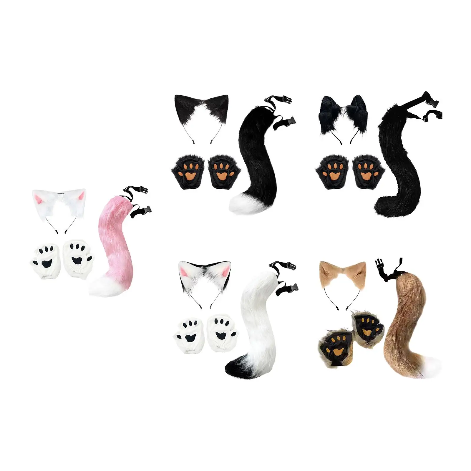 مجموعة آذان وذيل الثعلب القطيفة من القطيفة للعب الأدوار في العرض المسرحي