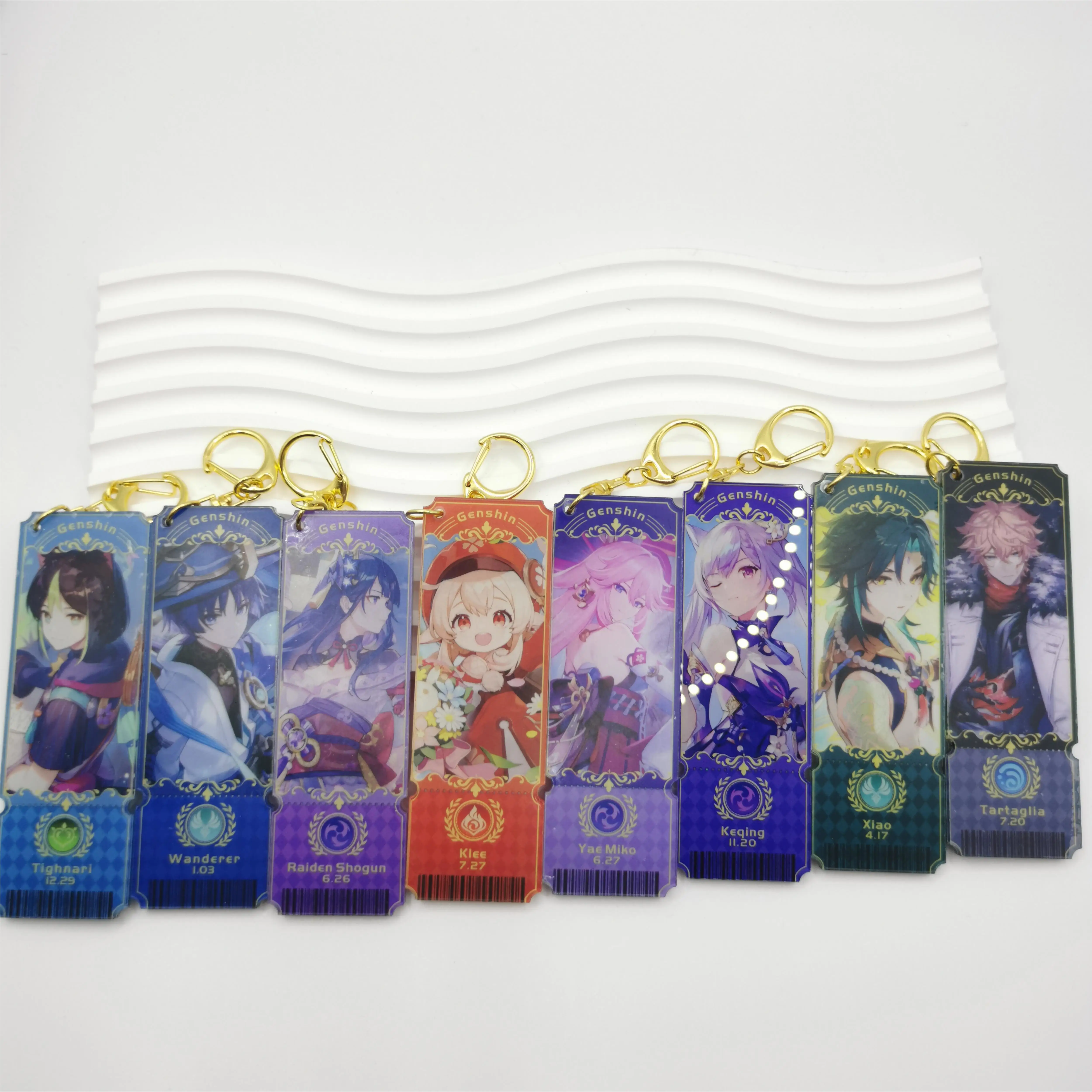 1Pcs  Anime Game Genshin Impact  Alhaitham Venti Keyring Girl\'s Bag Pendant Keychain Accessories  Double-Deck Acrylic Decoration