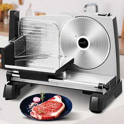 &Household Kitchen Vegetable Slicer Machine Automatic Cheese Chopper Meat Slicer with Scale