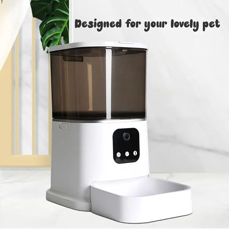 5L Smart Feeder Cat and Dog Automatic Feeder APP Remote Control Plastic Customized Package White Bowls for Cats Non Slip 100pcs