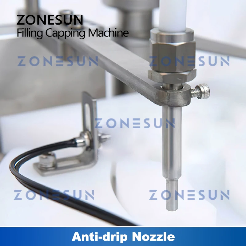 ZONESUN Liquid Filling Capping Machine Automatic Ceramic Pump Glass Vial Plastic Bottle Cosmetic Production ZS-XBFC20