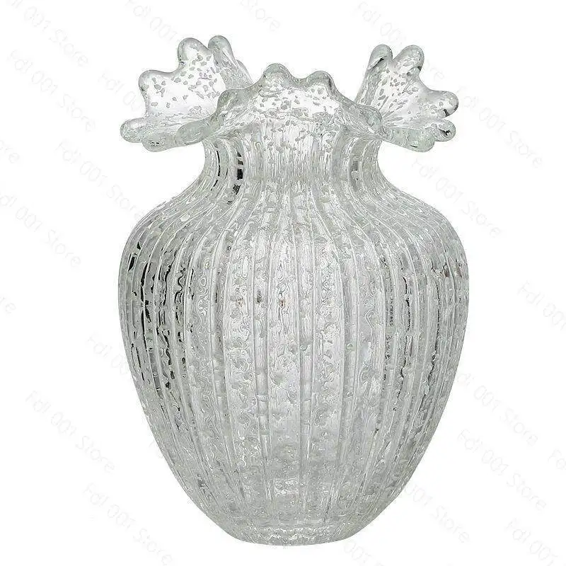 Ins Dreamlike Fluorescent Vase Glow-in-the-dark Exquisite Luminous Glacier Vase Unique Transparent Mushroom Vase Living Room
