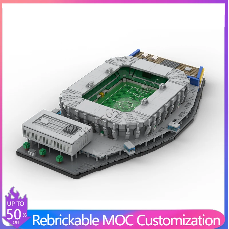 Modèle de construction modulaire personnalisable 3216 pièces, maison, rue, Kybunpark, St-Gall, briques simples, design DIY, jouet d'assemblage, cadeau