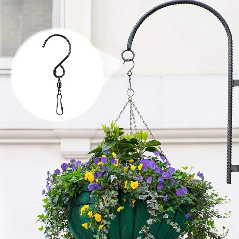 Swivel Clip Hanging Hooks Stainless Steel 360 Degree Rotating Wind Spinner Chimes Clips Plants Bird Feeder Crystal Twisters