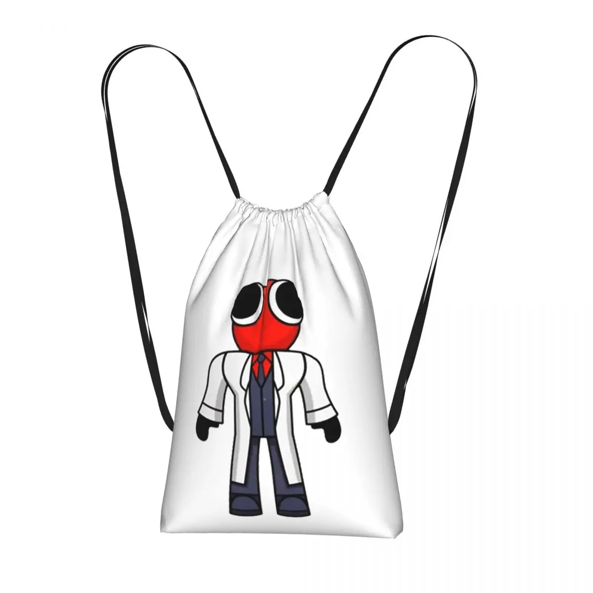 Red Scientist Rainbow Friend Drawstring Backpack Sports Gym Bag Portable Travel Drawstring Bag for Men Women
