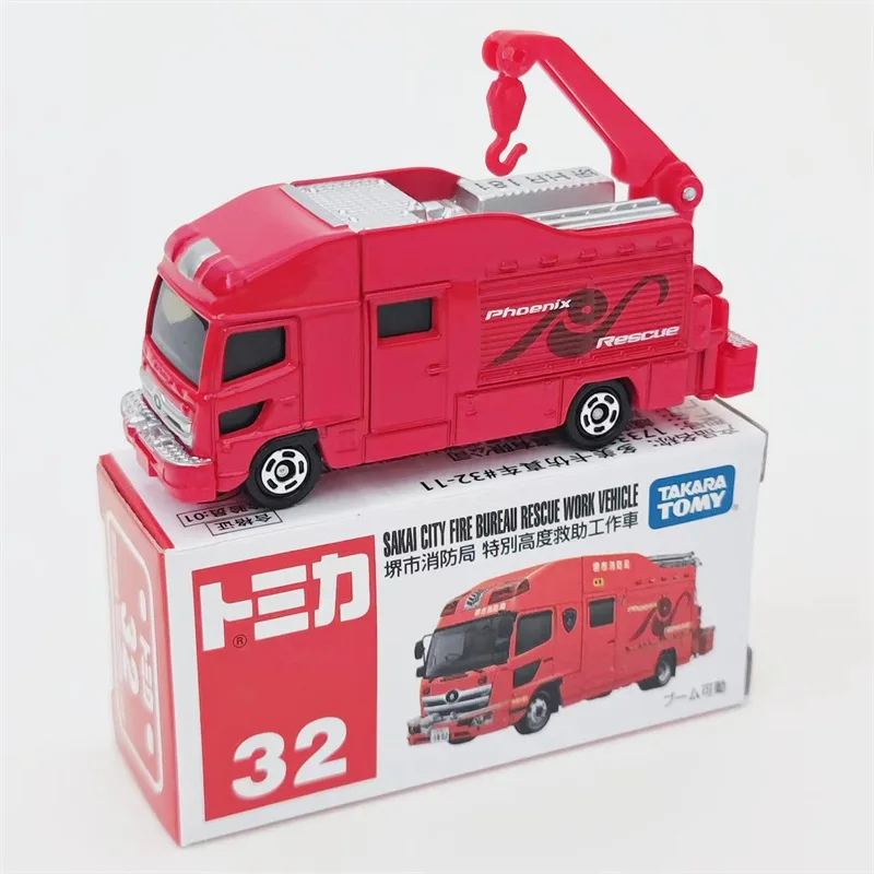 TOMICA легкосплавный автомобиль, красный и белый ящик, грузовик с пандой, спасательная машина, экскаватор, рельсовый инженерный автомобиль, коллекция моделей