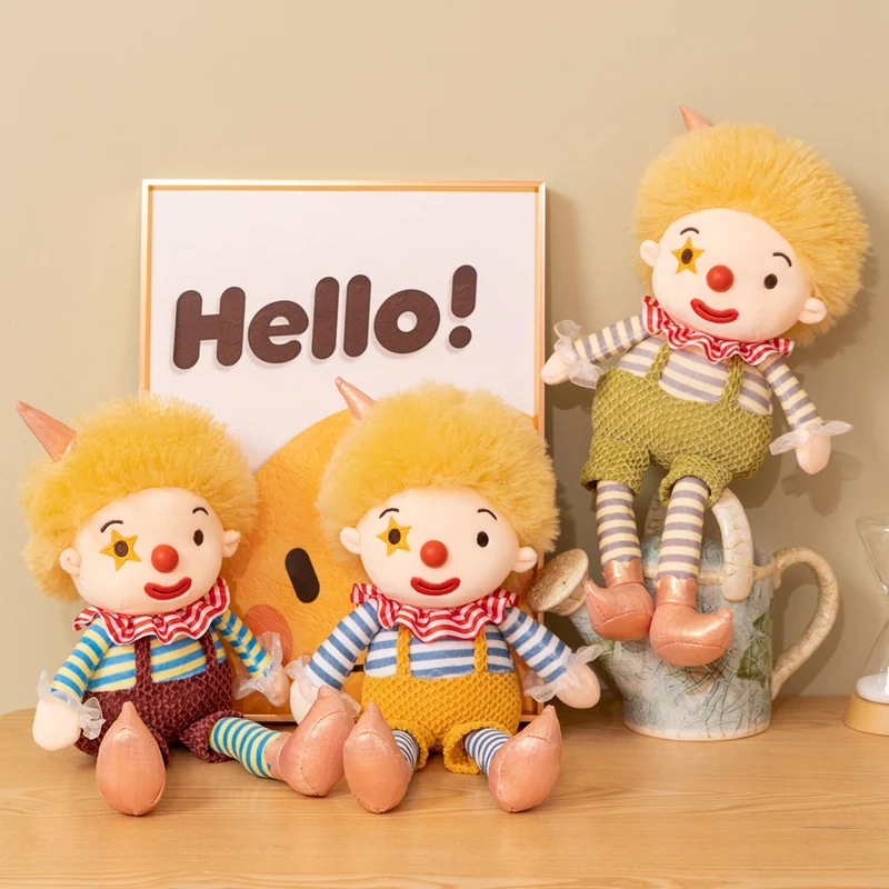 42cm Kawaii Cartoon Clown Doll Plush Toy for Learning Stuffed Decorative Xmas Birthday Gift Creative Room Decor