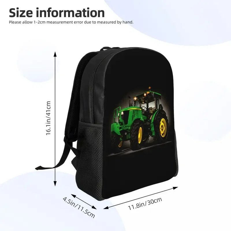 Mochila personalizada trator para mulheres e homens, Bookbag básica para a escola, Bolsas universitárias